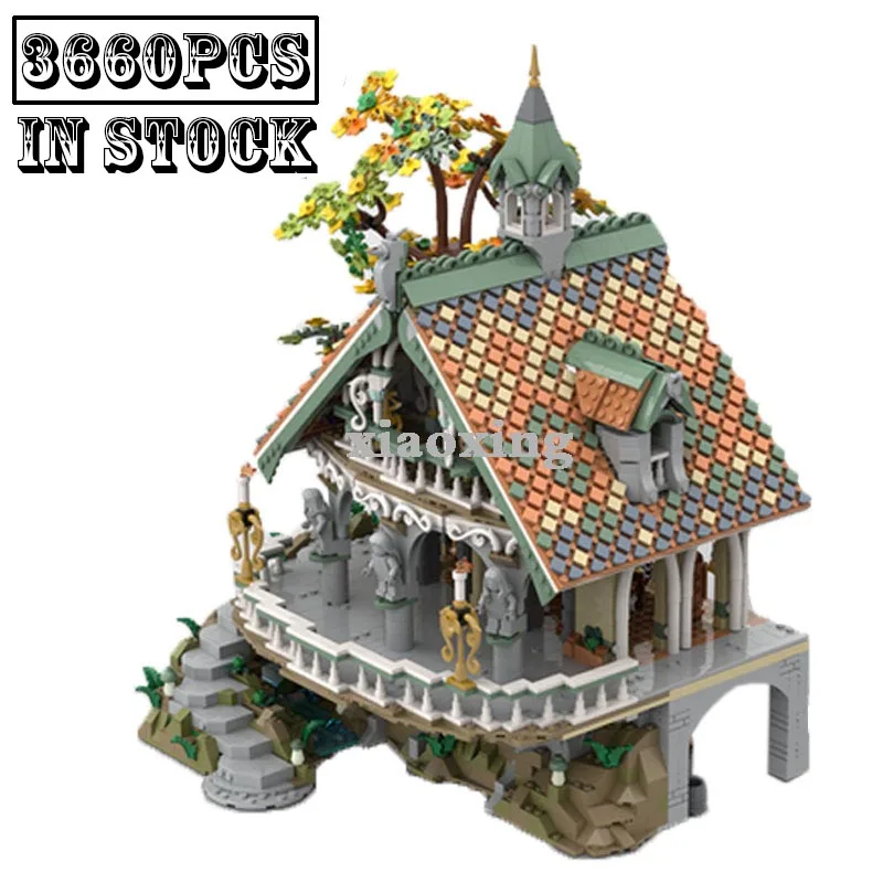 

New MOC Trilogy Elven Kingdom Last Home House Fit 10316 Medieval Castle Blocks Movie Scene War Model ToyS for Kid Birthday Gifts