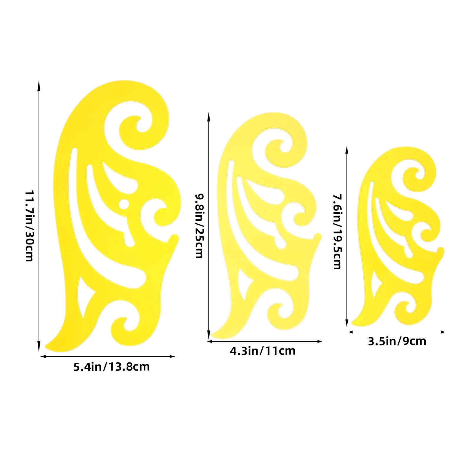 3pcs Plastic Sewing Ruler Set For Precision Measuring Marking Fabric Diy Patchwork Quilting Tailor Craft Tools French Curve