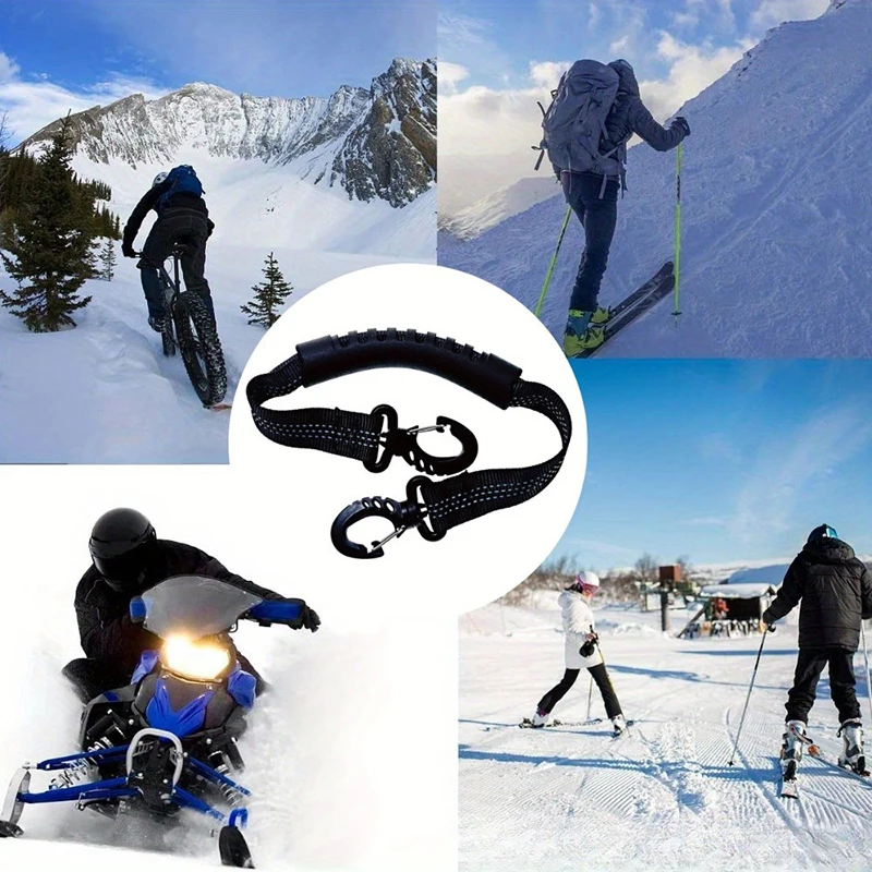 Botas de esquí multifuncionales para invierno al aire libre, fijaciones, botas de esquí, correas de mano, patines, correas de hombro fijas