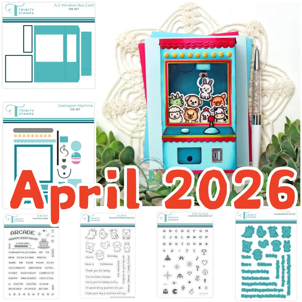 

Stuffies Arcade Machine Window Box Card Metal Cutting Dies Clear Stamps for DIY Making Gift Card Scrapbook Decoration April 2026