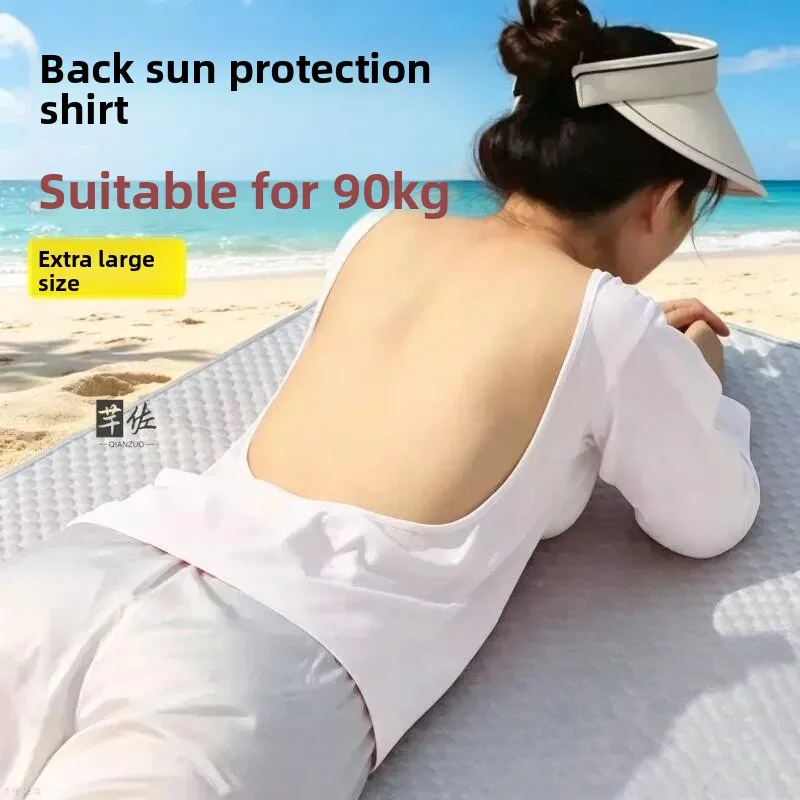 Large Size Backless Long Sleeve Top for Sunbathing Summer Clothing Suitable for Both Men And Women Can Wear up to 180 Pounds