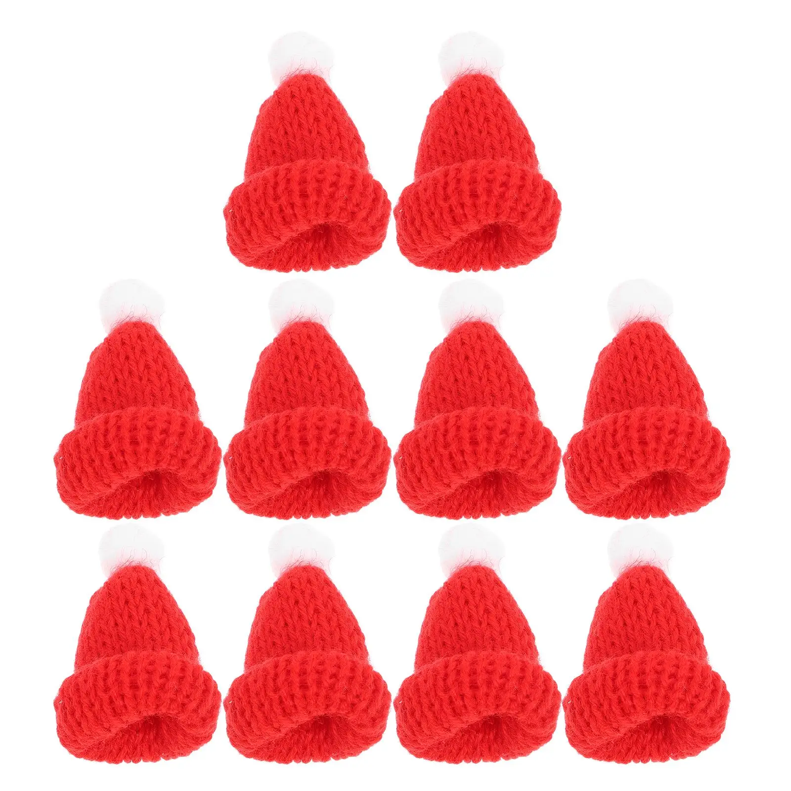 

10pcs Mini Knitting Hats Christmas Mini Knitting Hats Mini Wool Hat for Christmas Ornaments DIY sewing Crafts Materials