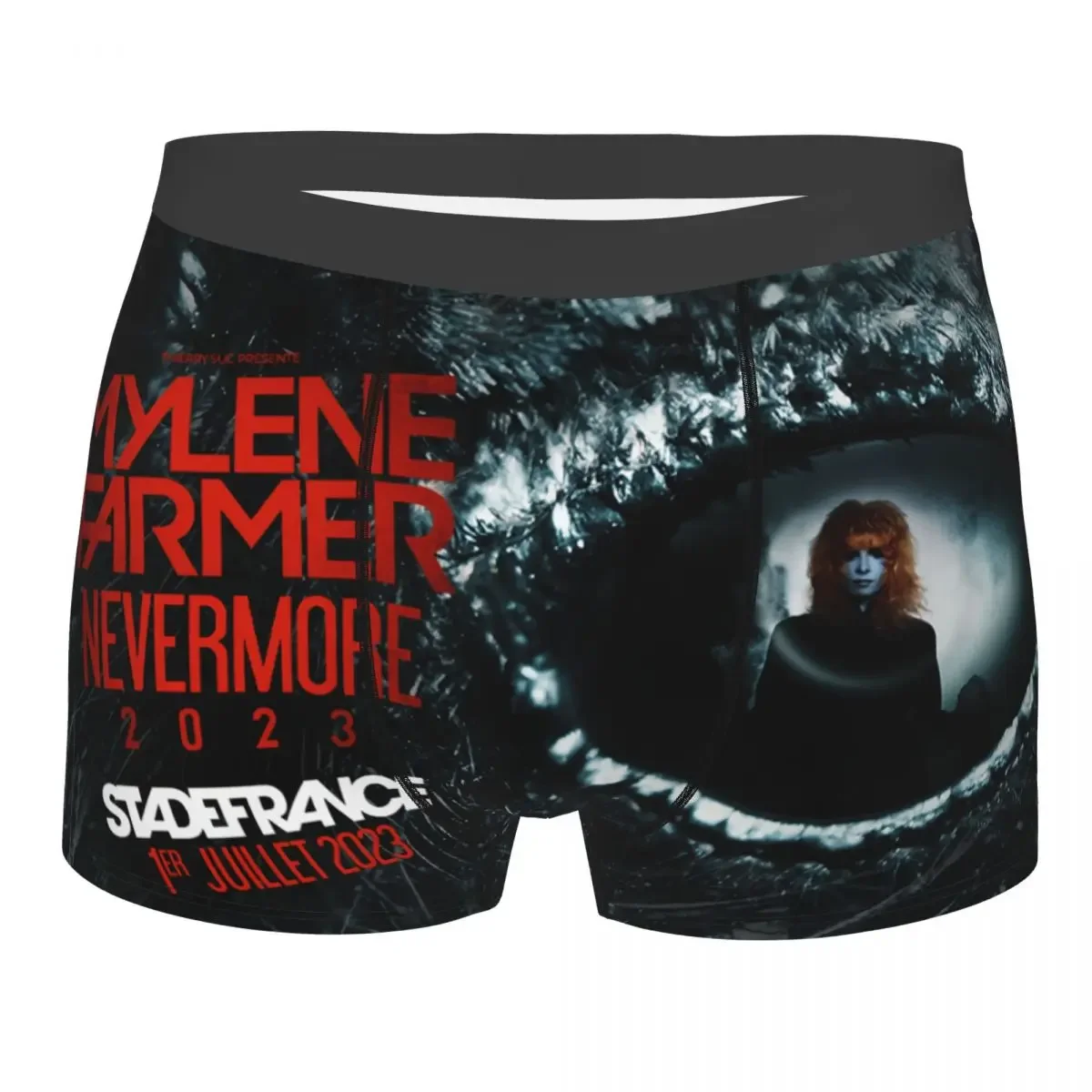 Custom Mylene Farmer Boxers Shorts Men's French Singer Briefs Underwear Cool Underpants