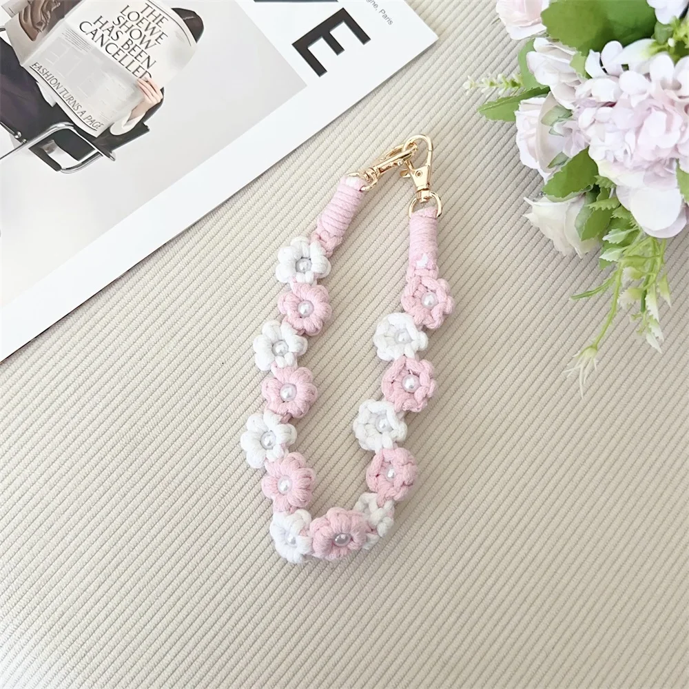 Detachable Little Daisy Flower Dual Tone Keychain Hanging Rope Cute Durable And Sturdy Rope Mobile Phone Lanyard Anti Loss