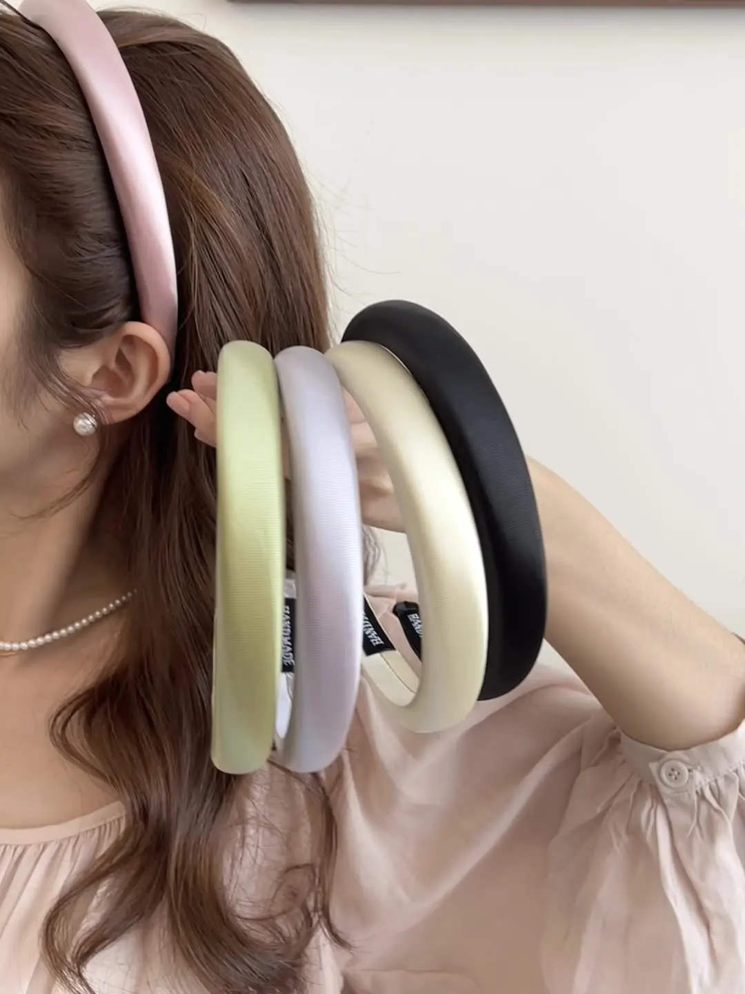 Ikat Kepala Satin Ikat Rambut Spons Tebal Simpai Rambut Wanita Anak Perempuan Lebar 2.2CM Ikat Rambut Bezel Aksesori Rambut Manis