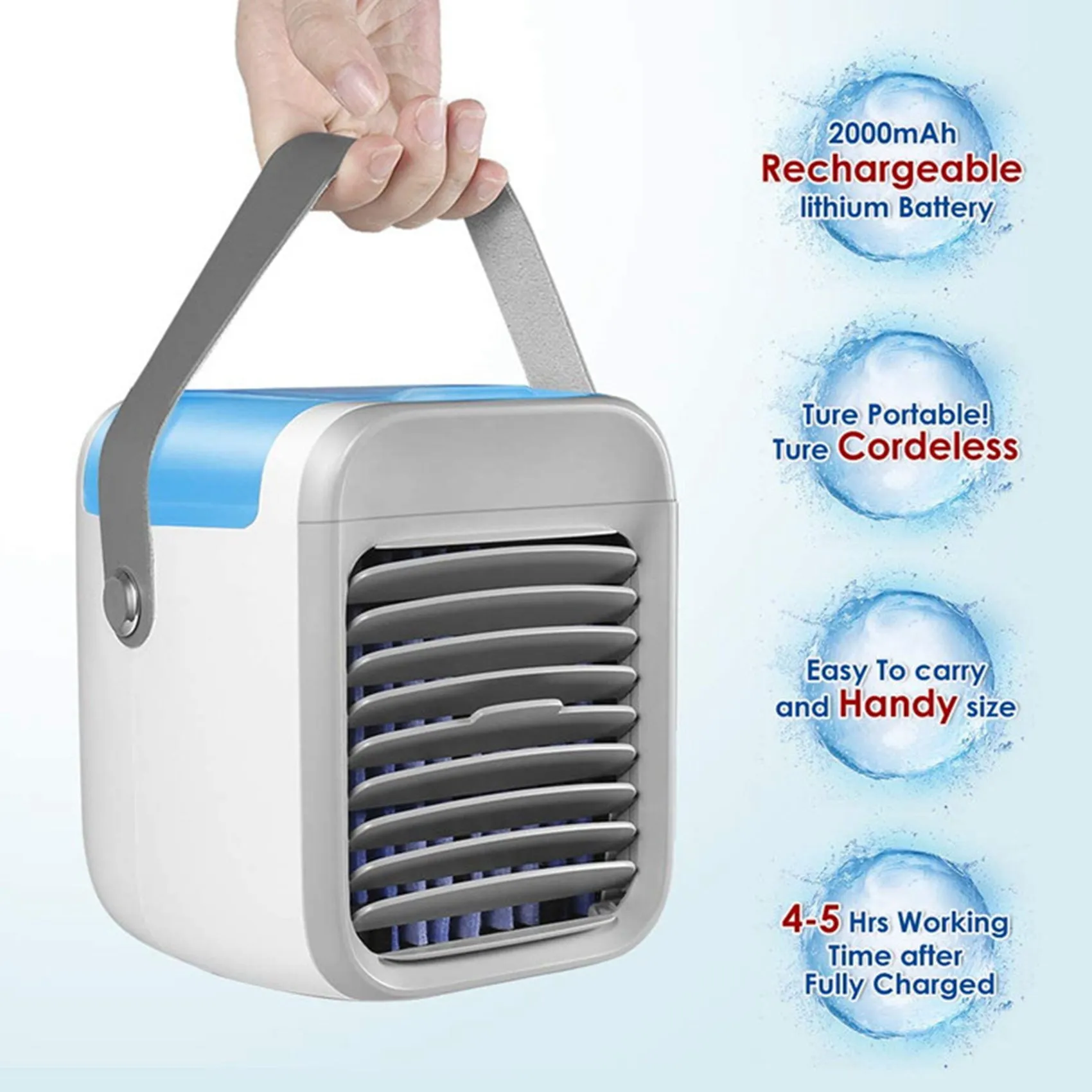 

BABP Mini Air Conditioner Fan Desktop Evaporative Air Cooler 3 Speed Portable Air Conditioner Fan Household Air Cooler