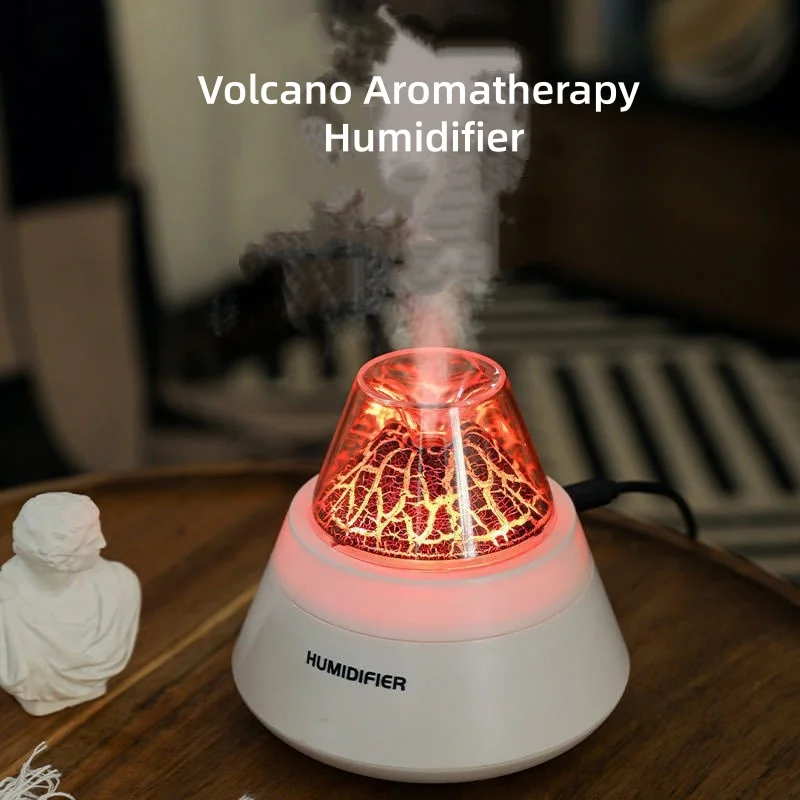 Mini Volcano Air Humidifier USB Mini Aroma Essential Oil Diffuser Home Mute Automatic Mist Maker Fragrance Diffuser