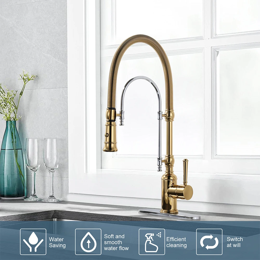 Motion Sensor TapGold Chrome Kitchen Water Faucet With Spring Tube Drinking Water Filtered Kitchen Faucet Luxury Sink Faucet