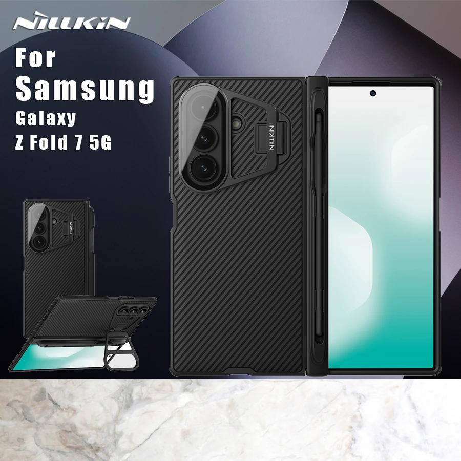 

Nillkin For Samsung Galaxy Z Fold 7 5G Case Camshield Prop with Custom S-Pen Transparency Camera Stand Cover Protection