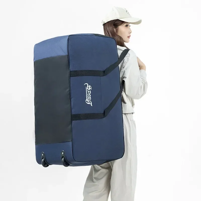 Unisex Wheeled Travel Bag Universal Foldable Luggage Bags with Wheels Large Capacity Waterproof Luggage Storage Carrier Handbag
