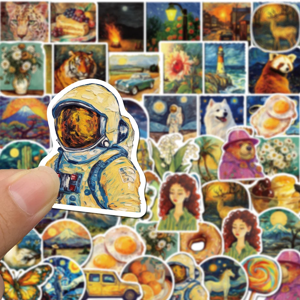 10/30/50 個レトロ油絵漫画ステッカー美的アートデカール DIY ノートブックスケートボードラップトップ防水落書きステッカー