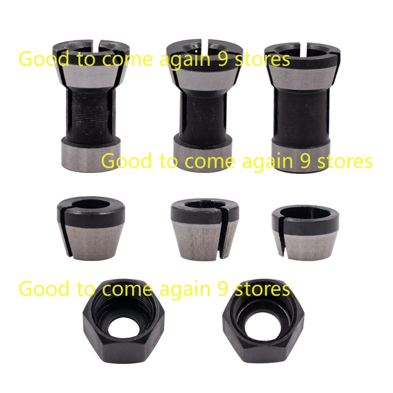 6/6.35/8mm Collet Chuck with NutsFor Engraving Trimming Machine Electric Router Carbon Steel Replace Accessories Convert 6
