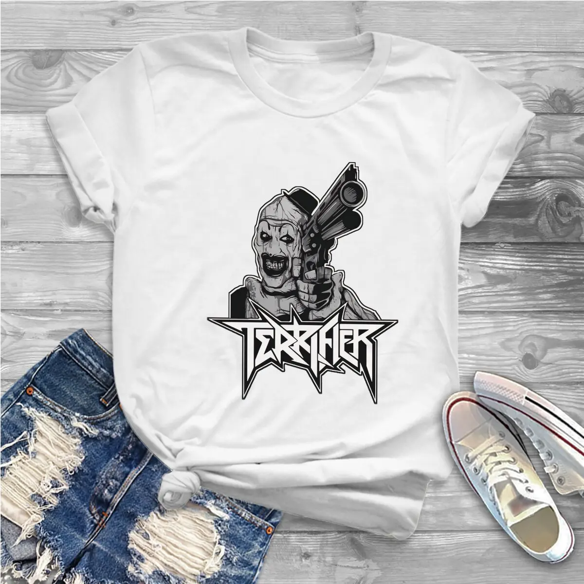 Terriefer Slasher Movie Teri Shoot Unisex T Shirt Goth Femmes Tees Summer Clothing Polyester Crewneck TShirt