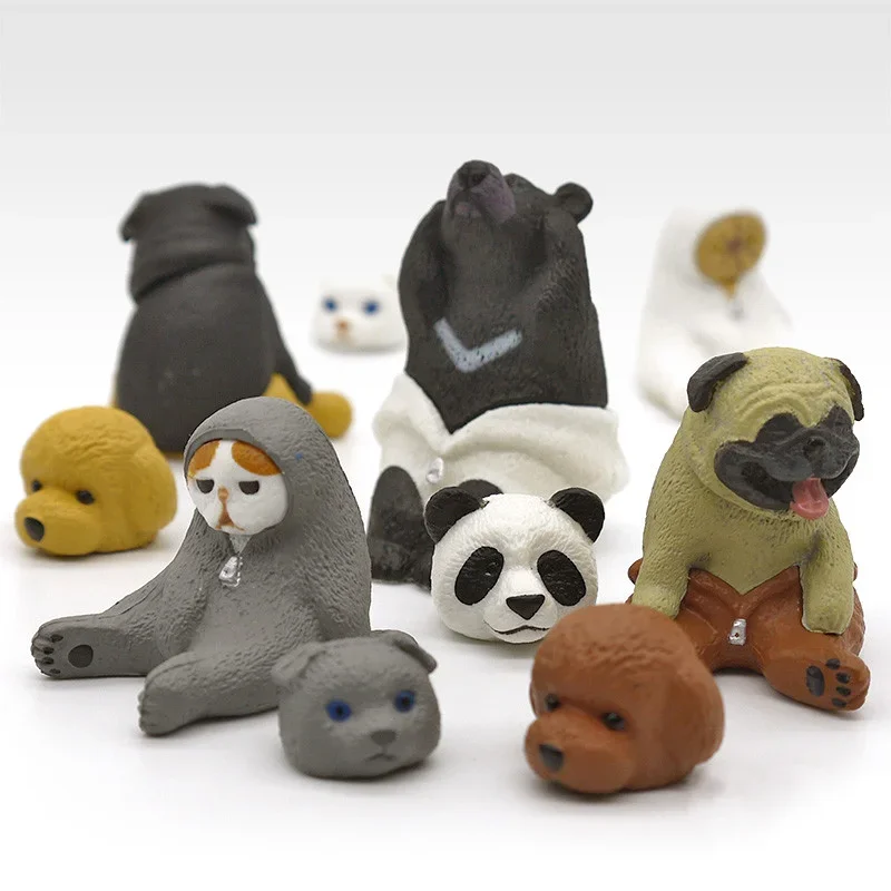 Stasto Originele Gashapon Capsule Speelgoed Kawaii Miniatuur Camouflage Dier Kat Hond Figuur Schattige Gacha Beeldje Anime Decor