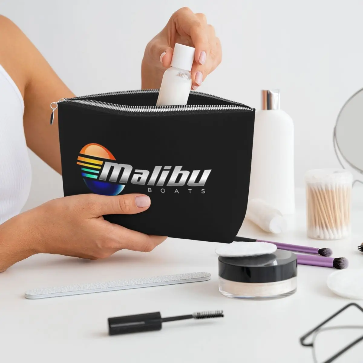 

Malibu Boats POCKET SIDE Женские косметички Дорожный органайзер для макияжа Чехол для хранения туалетных принадлежностей Dopp Kit Case