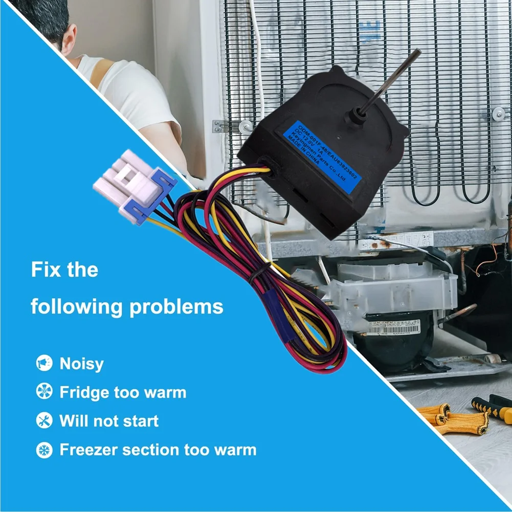 

Efficient-EAU63923602 Refrigerator Condenser Fan Motor For Refrigerator Cooling Fan Motor Assembly ODM-001F-4B DC 12V 1A