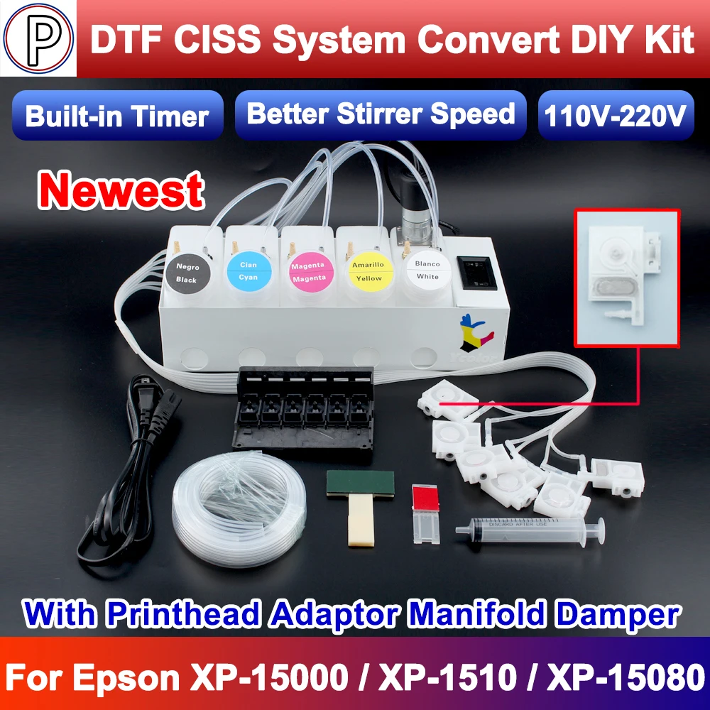 

XP-15000 DTF CISS Ink System With Printhead Adaptor Manifold Damper Built-in Timer Ink Tank Shake For Epson XP15000 XP 15000