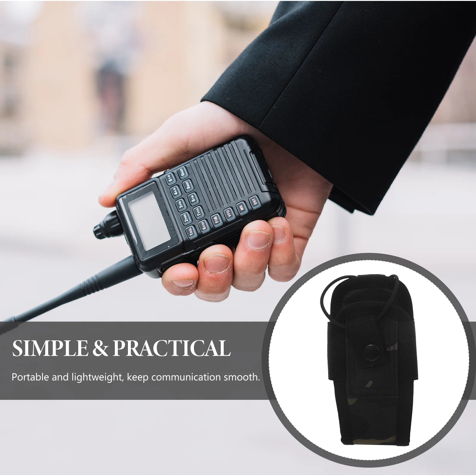 กระเป๋า Walkie สําหรับอุปกรณ์เสริม Intercorn กลางแจ้ง Interphone แบบพกพา Camping เอวไนลอนอุปกรณ์เสริมผู้ถือโทรศัพท์มือถือ