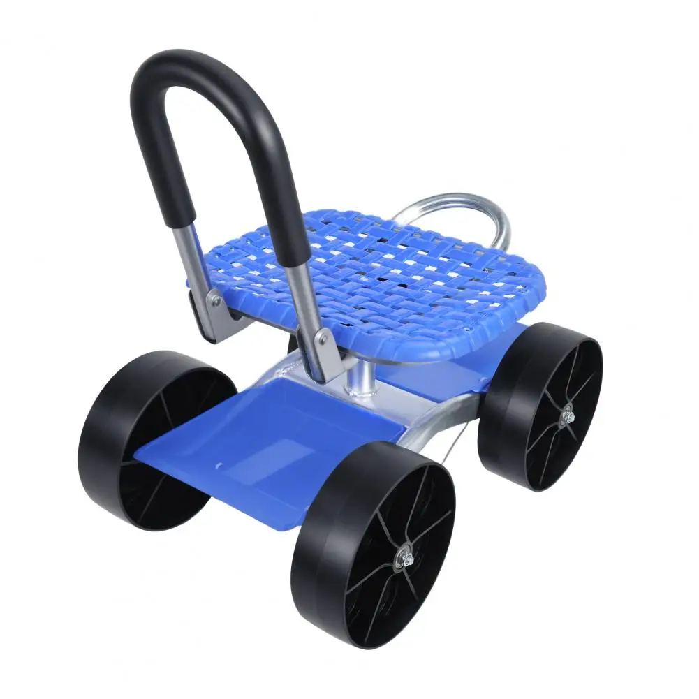 

Rolling Garden Seat, Utility Garden Stool with Flat Wheels, Foldable Lazy Garden Seat Stool, Picking Rotary Tool Cart with Stora