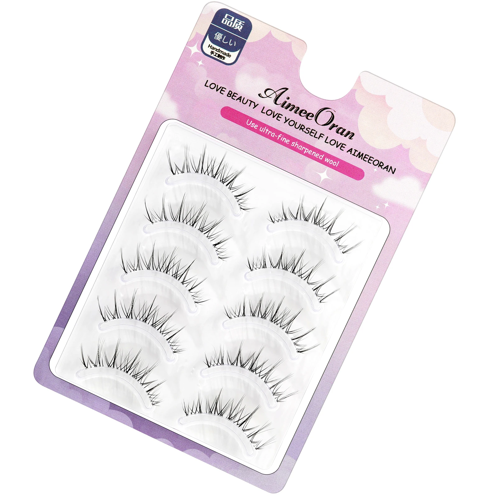 Cílios macios para mulheres, cílios fofos de várias camadas, volume natural, cílios longos e grossos, maquiagem dos olhos, maquiagem nua, 5 pares