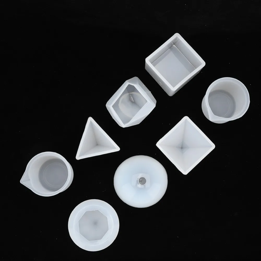 18Pcs Clear Easy Release Resin Casting Mold Shiny Interiors Reusable Measuring Cup Set Silicone Mold Set For Home Decoration