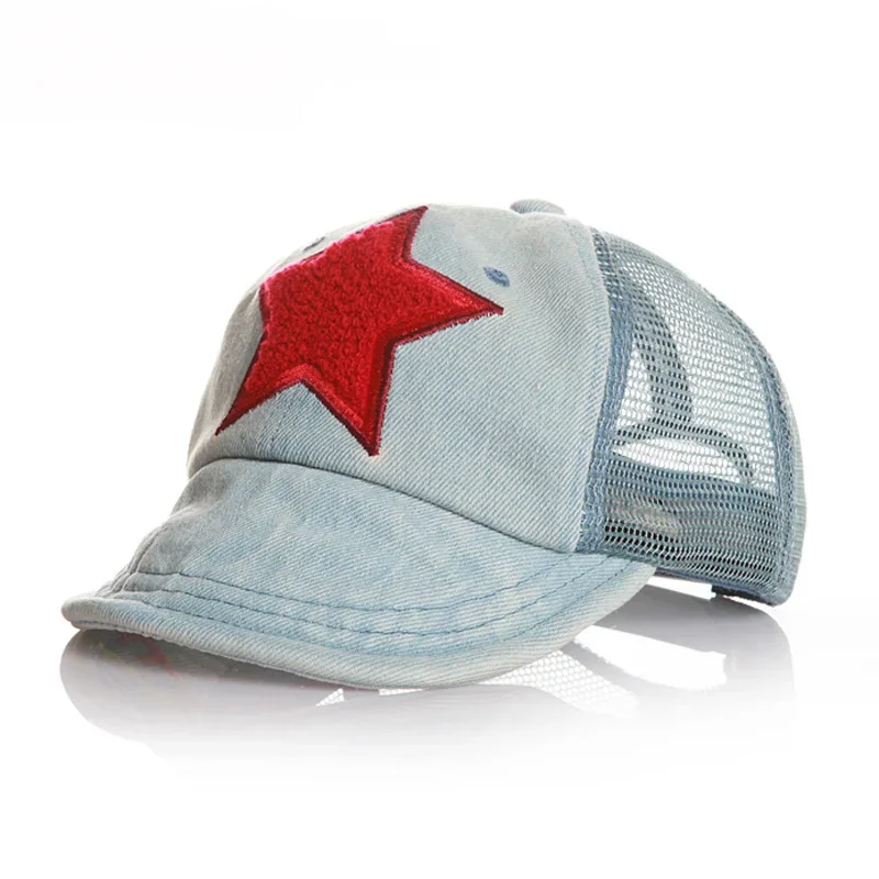 Sombrero de verano de mezclilla para bebé, gorras de béisbol de malla para niños, sombreros de sol ajustables para bebés, niñas, niños, gorra de Hip Hop para niños de 2 a 6 años