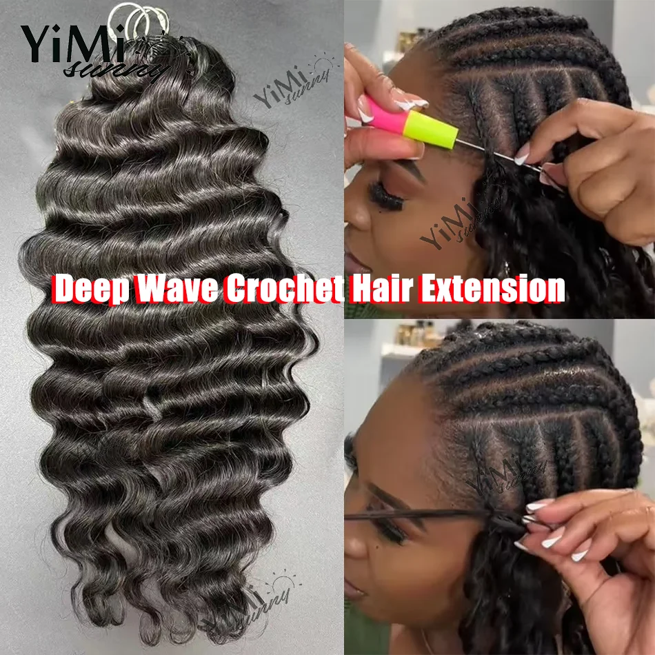 

Deep Wave Feather Crochet Human Hair Extension Knotless Crochet Human Raw Hair Miracle Knots Vietnamese Crochet Human Hair