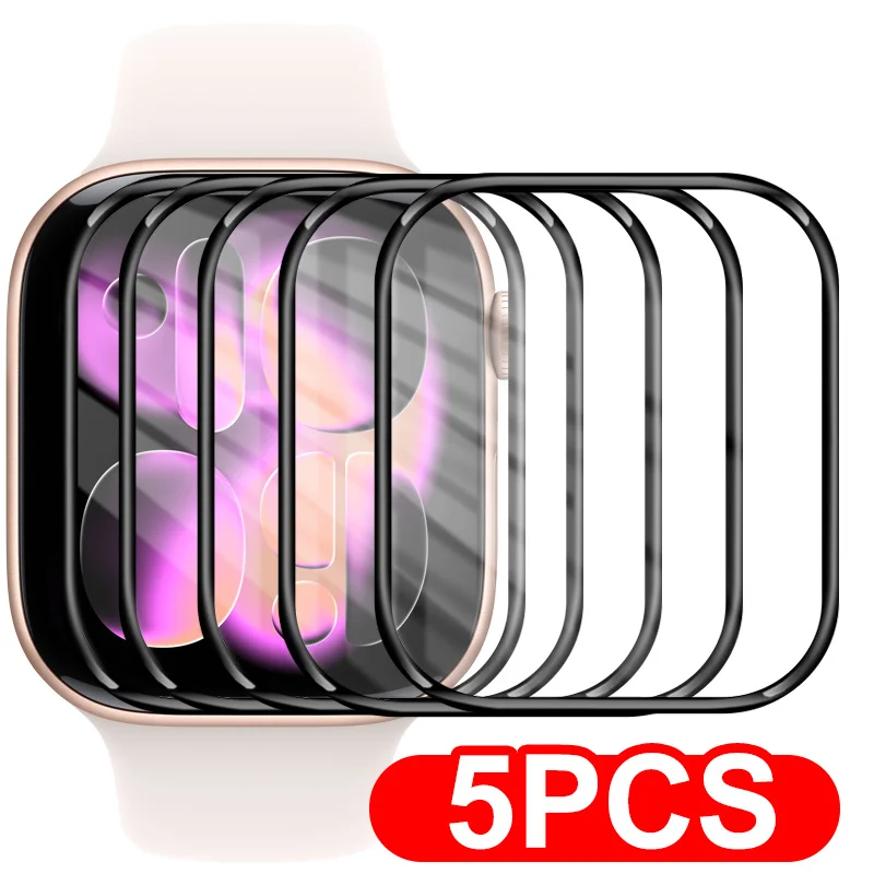 5 stuks 3D gebogen PMMA-schermbeschermerfolie voor IWatch S11 zachte horlogebeschermer beschermfolie voor Apple Watch Series 11 42MM 46MM - afbeelding 2