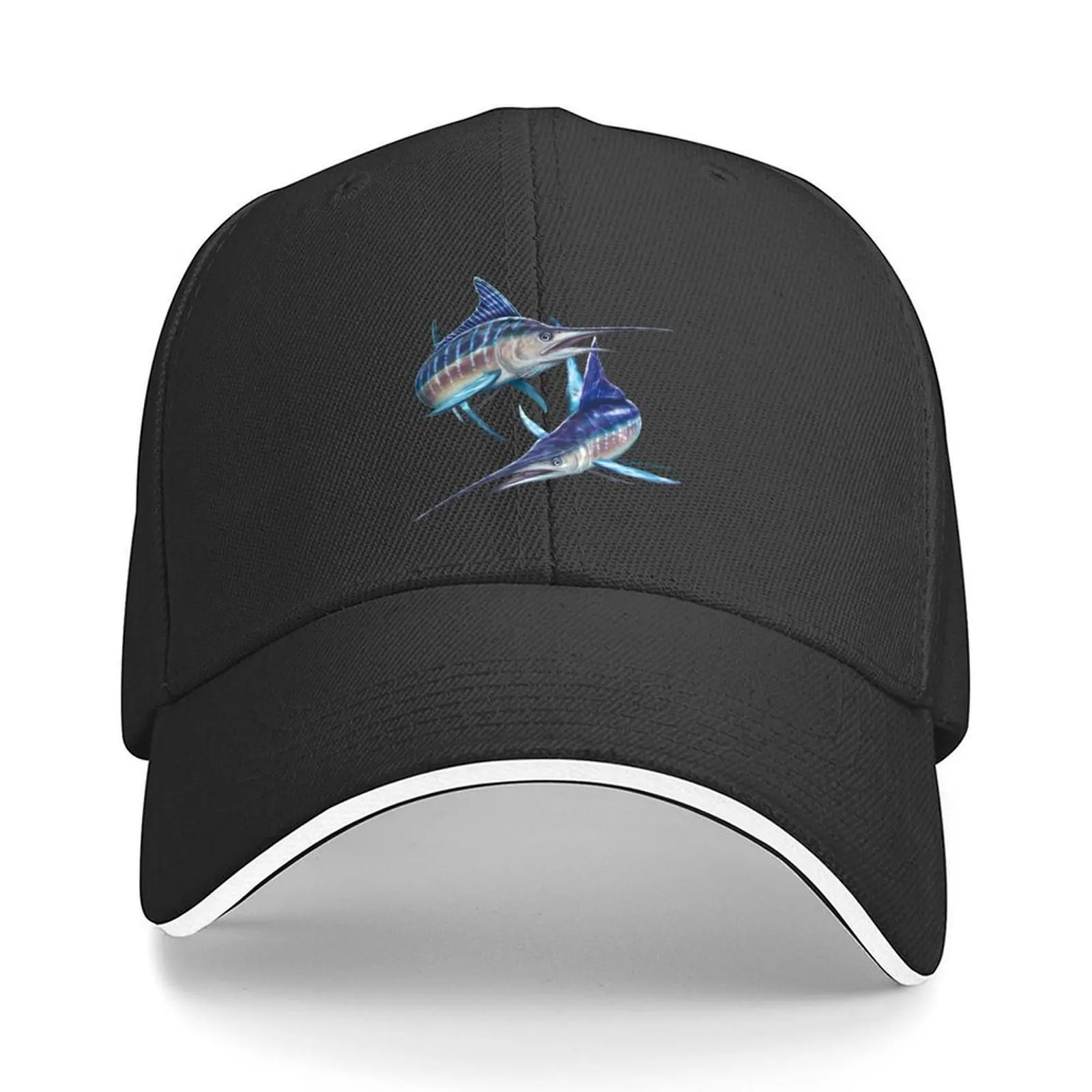 

Striped Marlin Baseball Cap Rave Hat Luxury Brand Golf sun caps Women's Beach Visor Men's