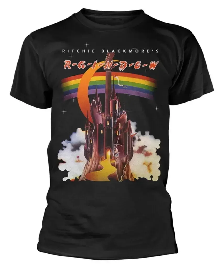 レインボー \'ritchie blackmore Apple \'Tシャツ、黒、新しい公式