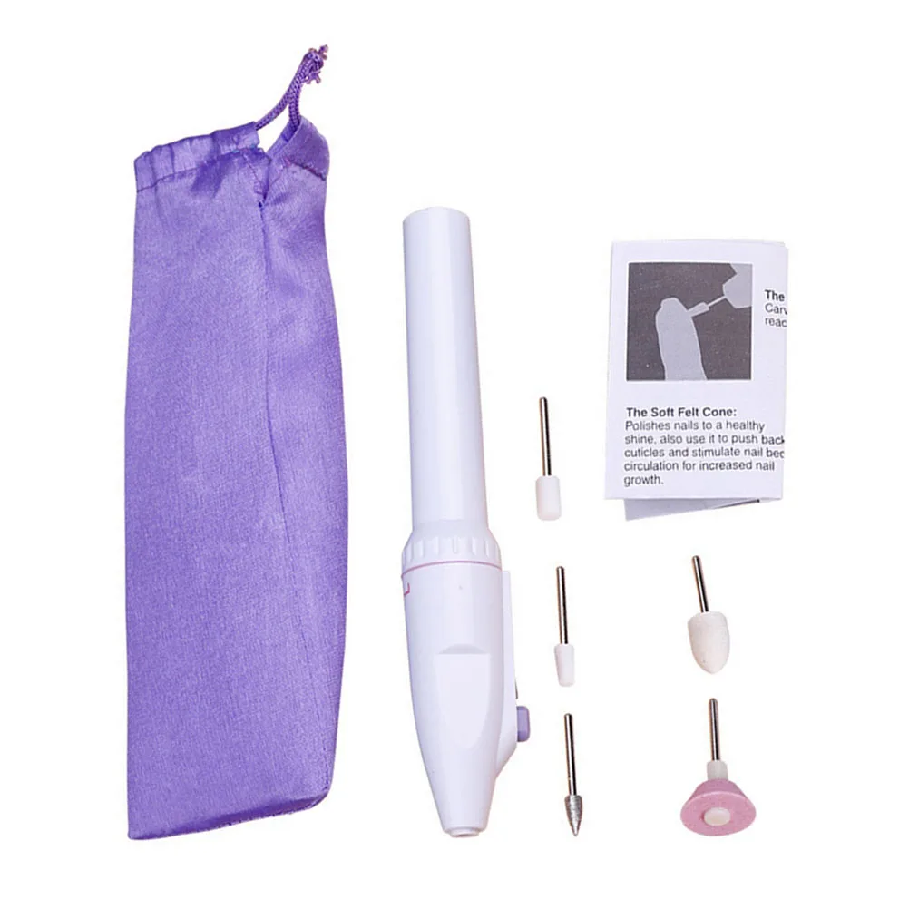 

1set Electric Nail Grinder Portable Manicure File ABS Material Powered Polisher Trimmer Nail Supplies Long Lasting