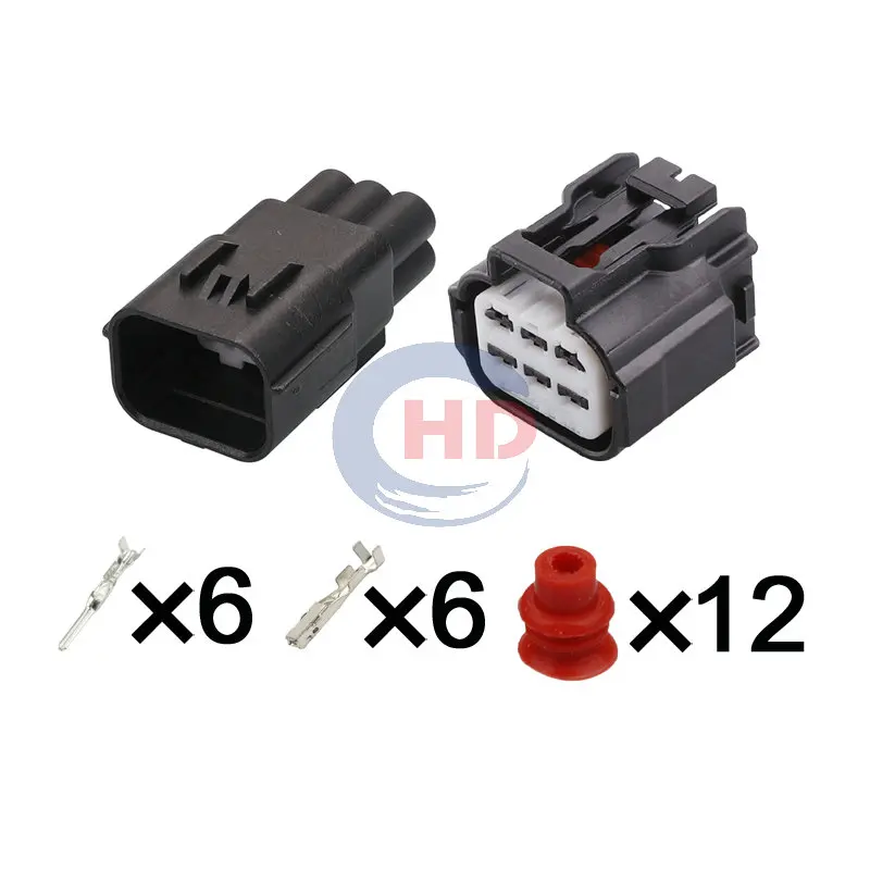 

1-20 sets 6 Pin Waterproof Headlamp & Fog Lamp Plug 6189-7535 6189-7534