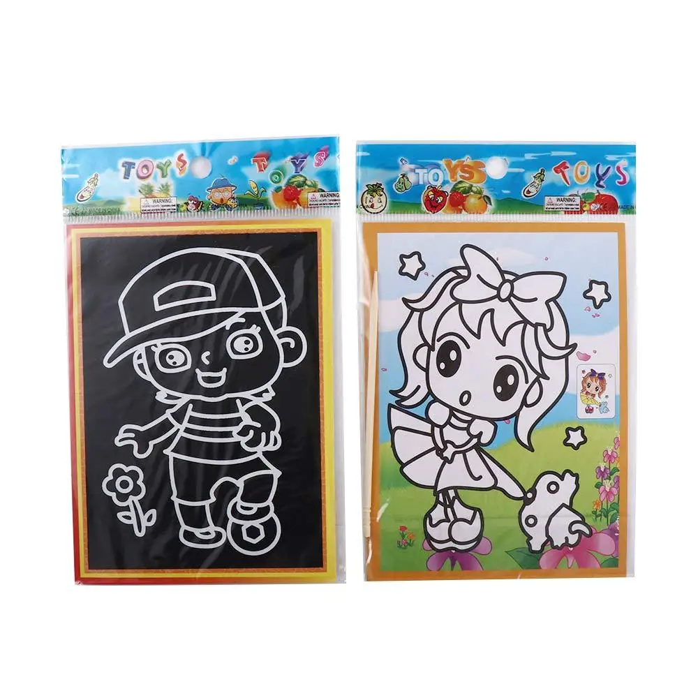 

Toys Cards Stickers Art Child Painting Learning Toy Magic Scratch Drawing Board Magic Doodle Board Colored Scratch Paper