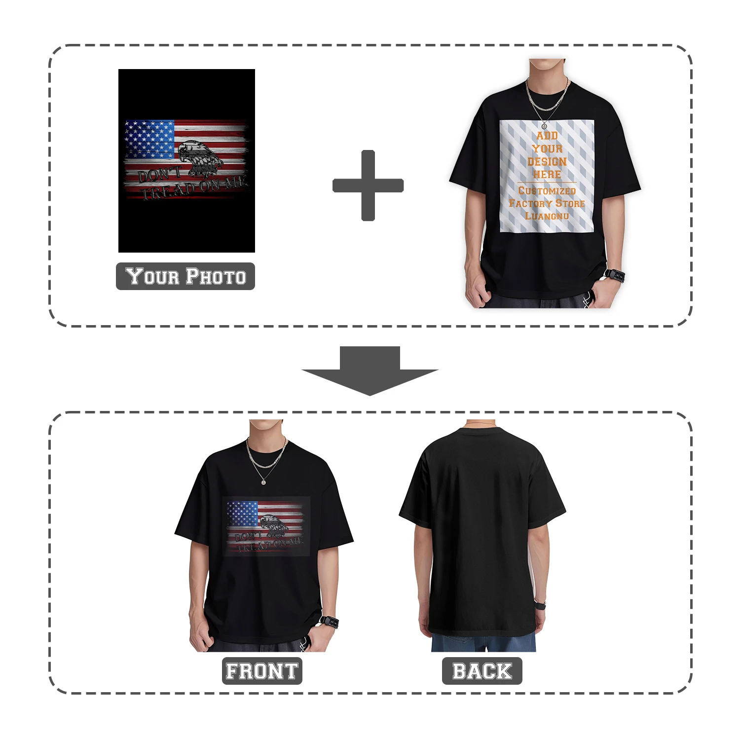 تخصيص تي شيرت الرجال بلايز شخصية 230gsm الحقن المباشر الرجال بلايز مخصص Camiseta Personalizar هدايا حفلة عيد ميلاد