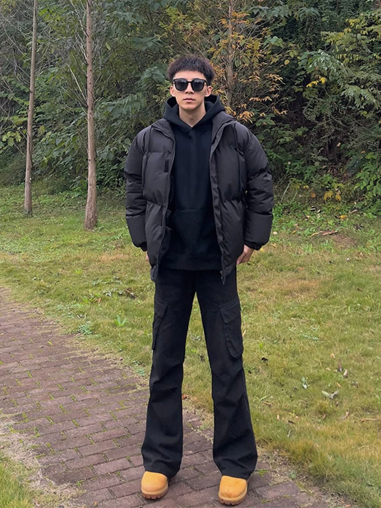

Мужские джинсы American High Street Bla Workwear, весна-осень, удлиненные, прямые, с легким расклешением, Cleanfit