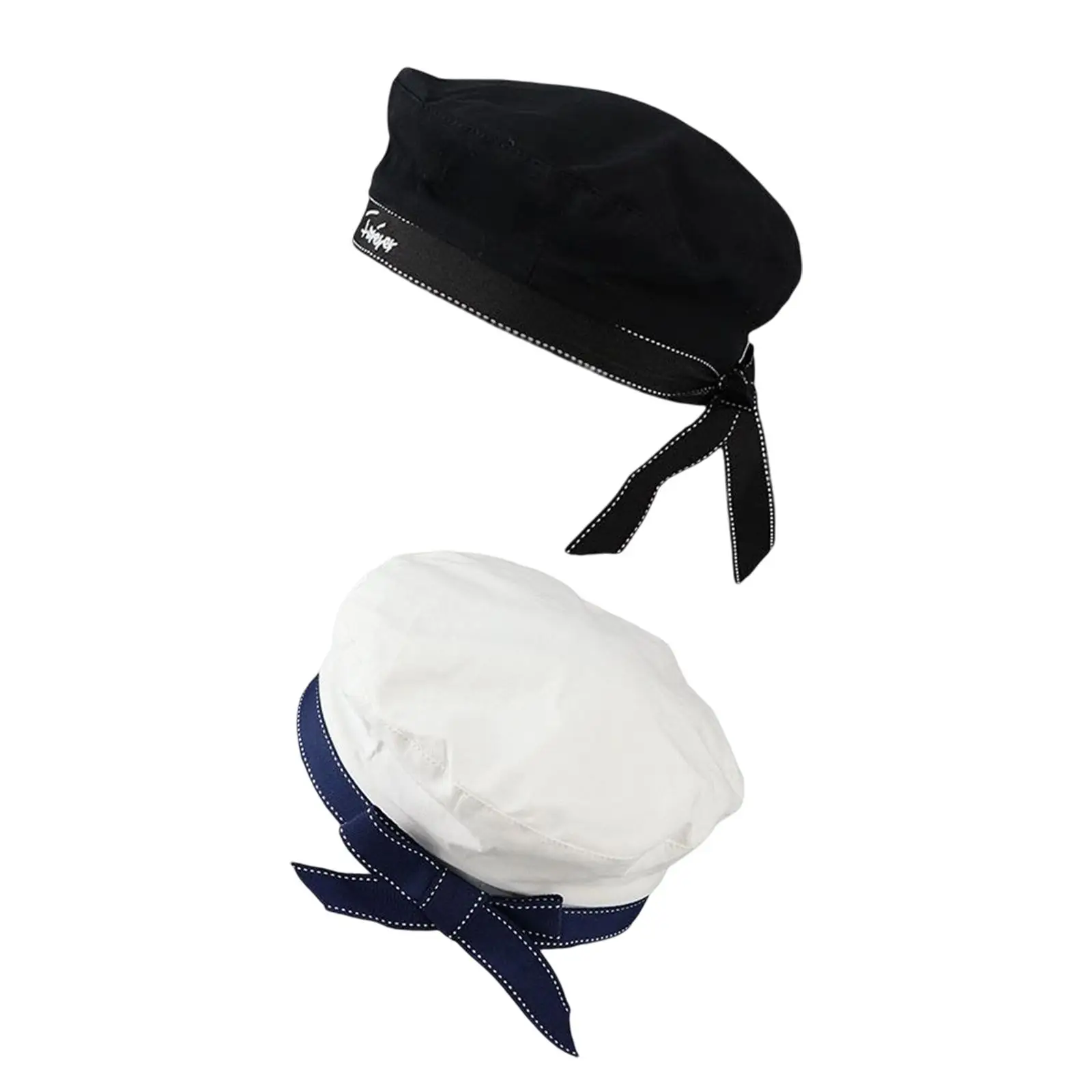 Sombrero de marinero azul marino para mujer, gorro elegante para chica adulta