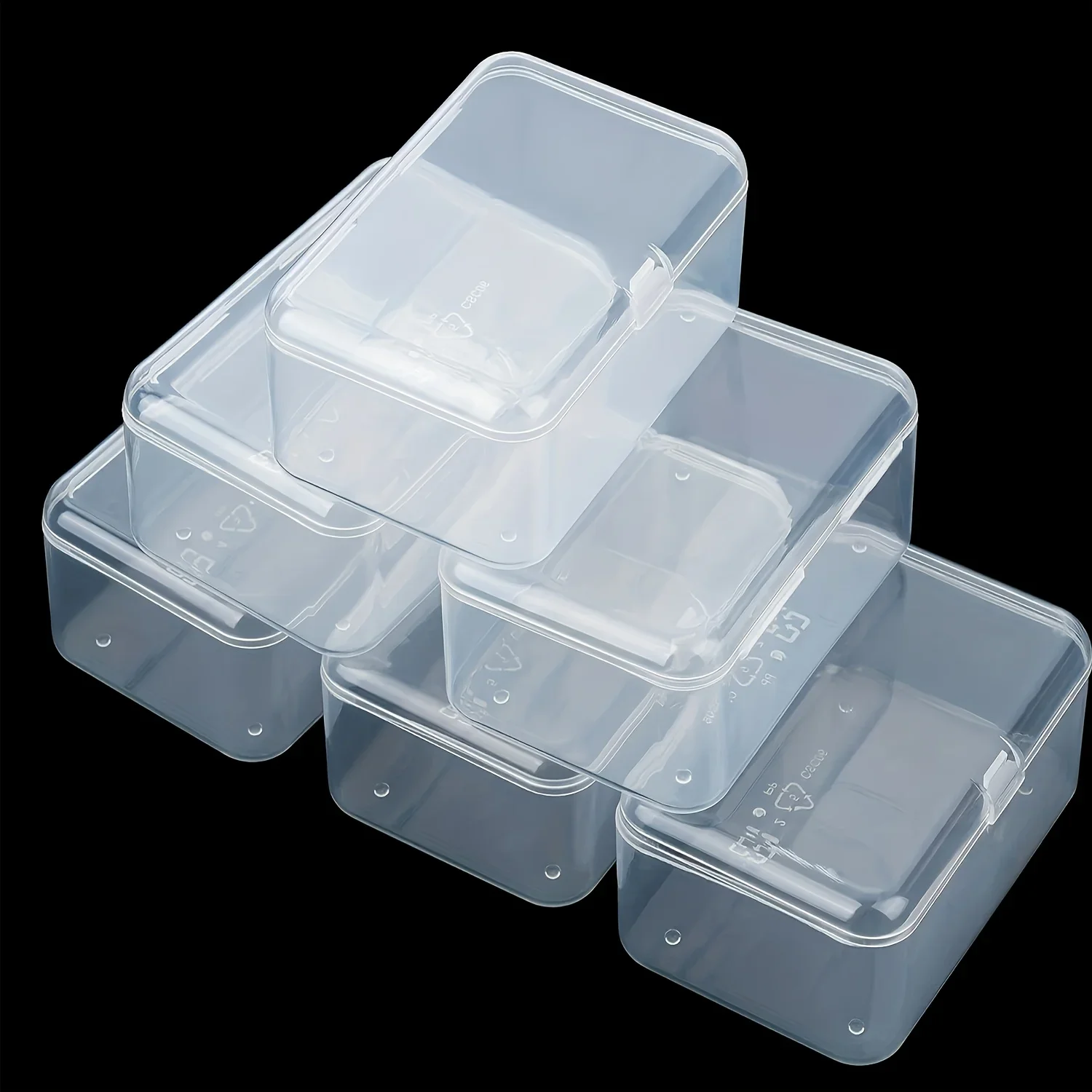 12pcs Clear Plastic Storage Boxes Transparent Organizer Containers for Home Office Kitchen Closet Small Items Organizers Storage
