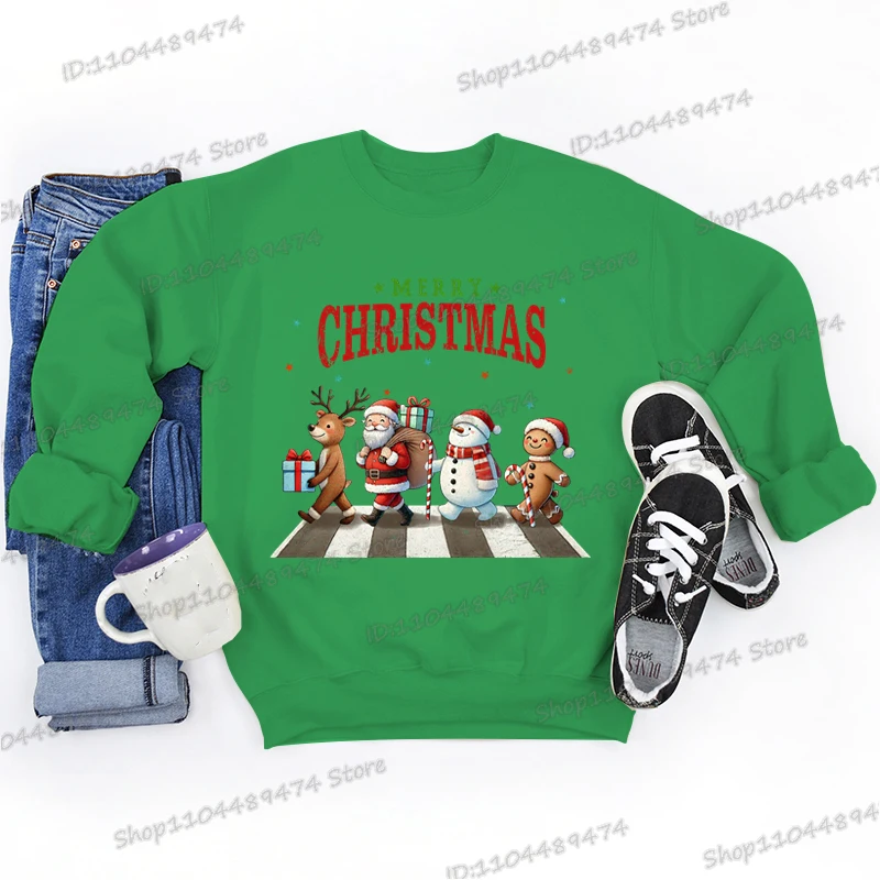 سانتا كلوز وطريق الرنة عيد ميلاد سعيد رجالي بلوزات مضحكة بلايز الخريف الشتاء ملابس رياضية للذكور الإناث الشارع الشهير
