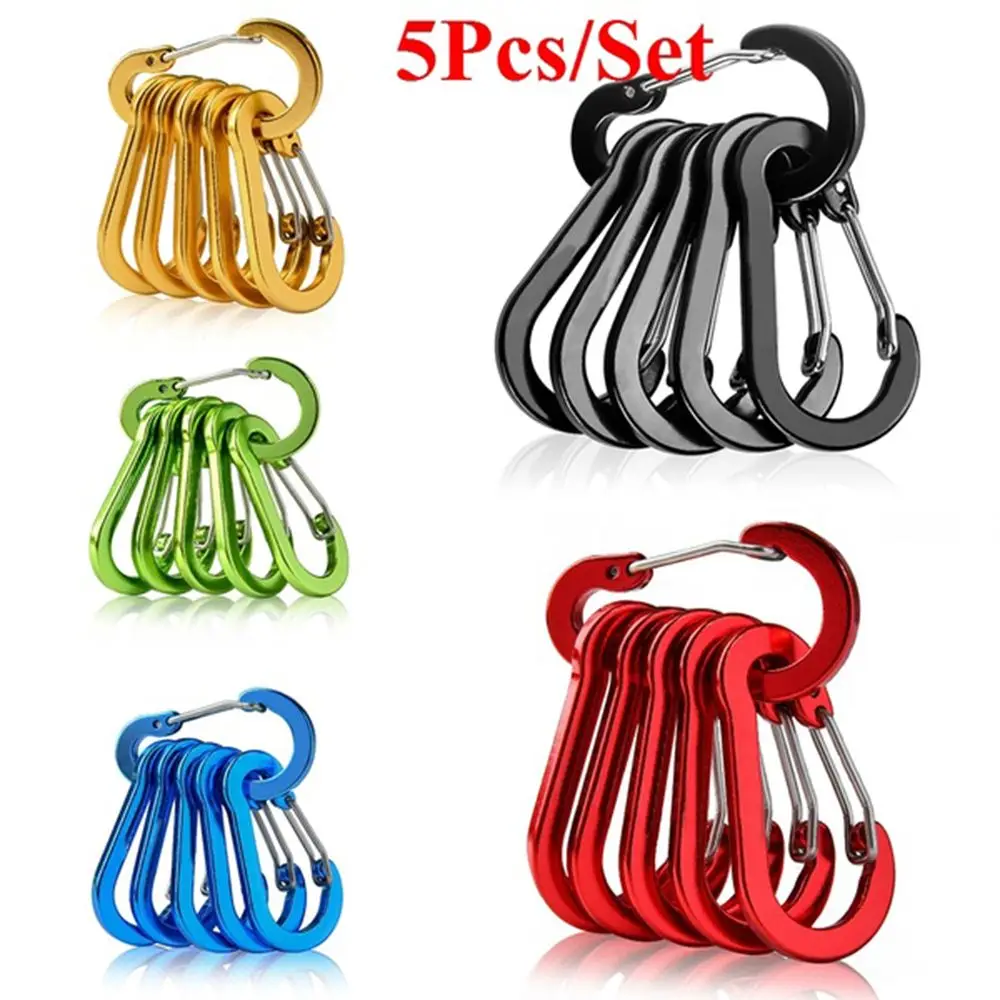 Outdoor Durable Climbing Fishing S-shape Hook Keychain Snap Clip Carabiner Spring Buckle