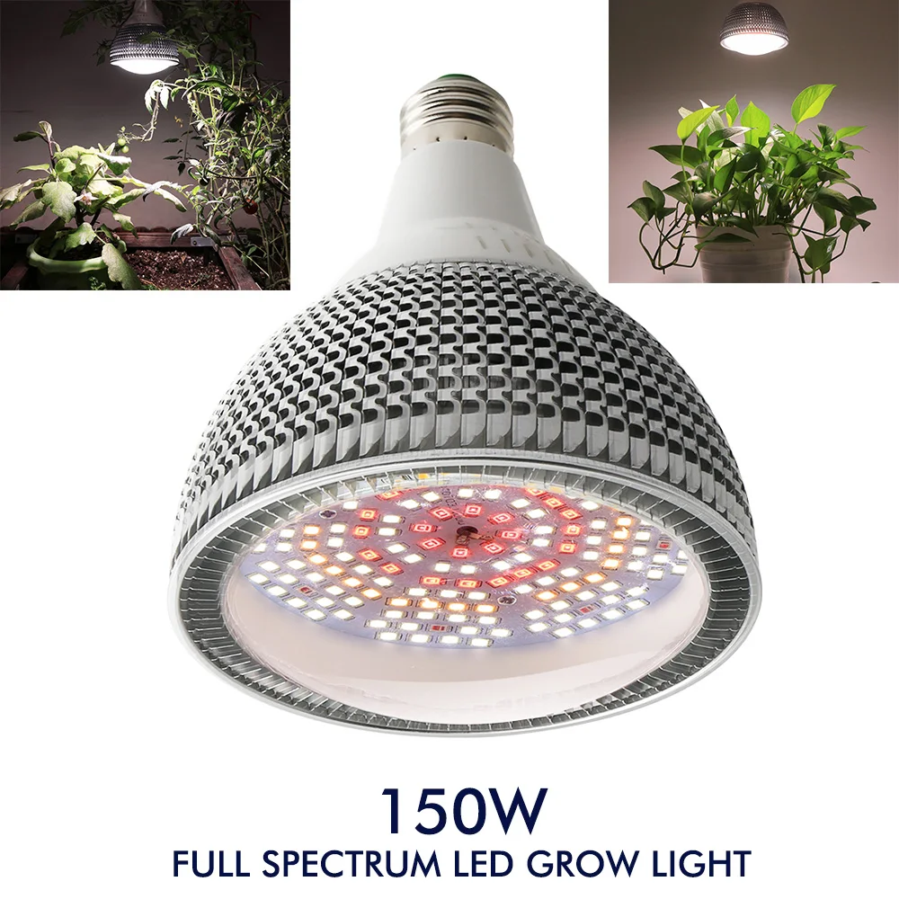 (4 قطعة/الوحدة) 150 واط E27 LED تنمو ضوء الطيف الكامل تزايد Led مصباح للداخلية النباتات الزراعة المائية زهرة بذور الخضروات