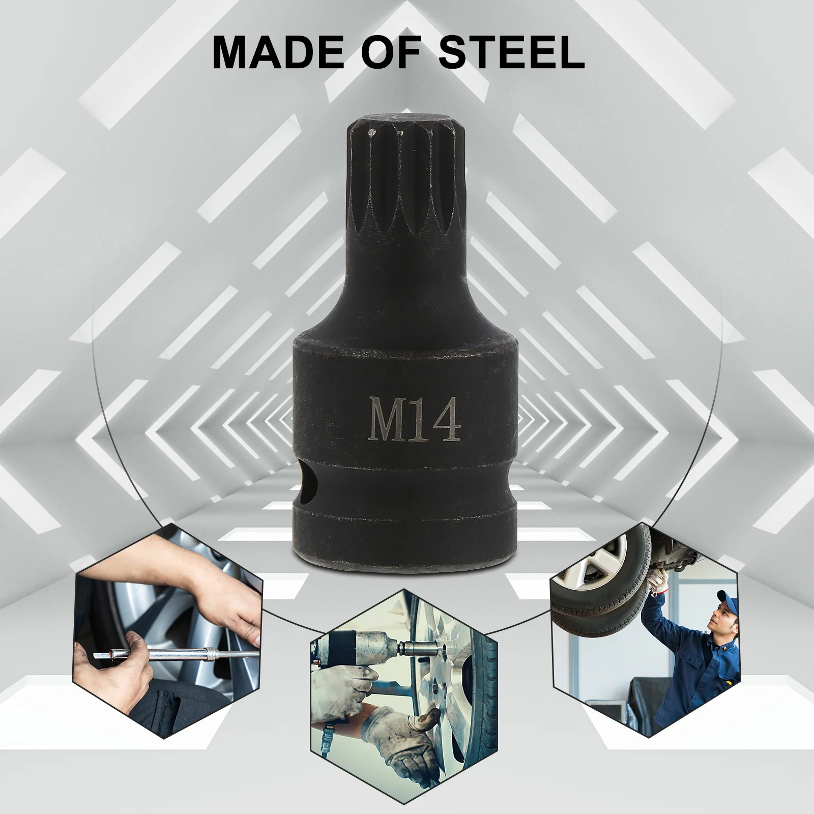 

Triple Square Socket Professional Steel Car Brake Tool Compatible Q7 Increased Strength Tamper Proof Auto Socket