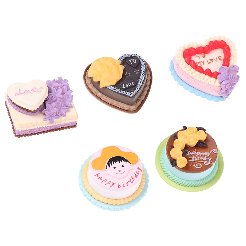 Birthday Cake Model Simulation Food Miniature Figurine Pretend play Kitchen Toy