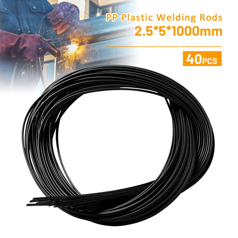 40pcs Black PP Plastic Welding Rods Welder Accessories Welding Sticks Soldering Bars For Car Bumper Repair Welder Tool Accessory