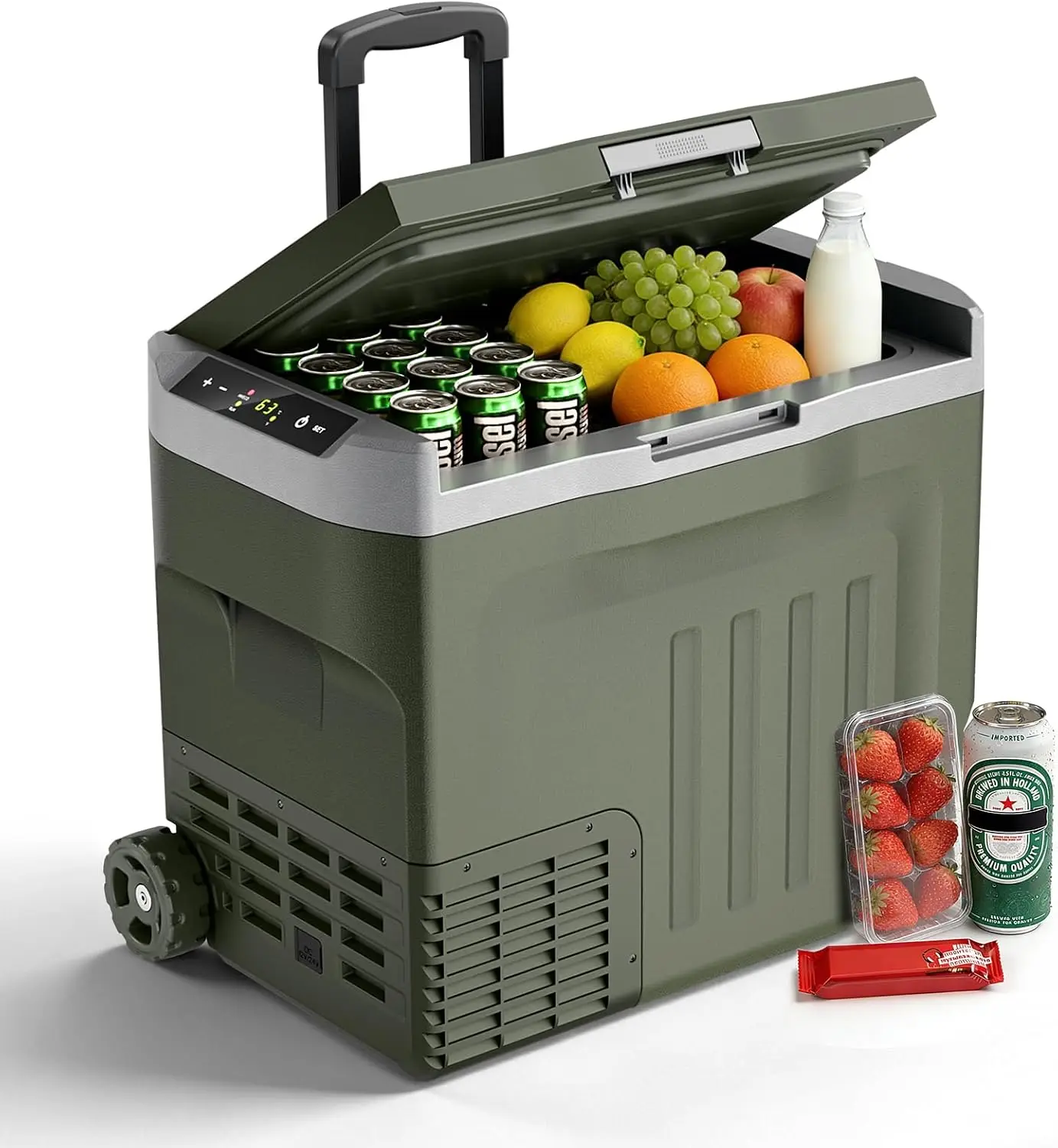 12V Portable Refrigerator, 42 Quart(40L) Electric Cooler for Car Dual-Voltage 12V/24V DC Car Fridge, -4°F to 68°F Portable
