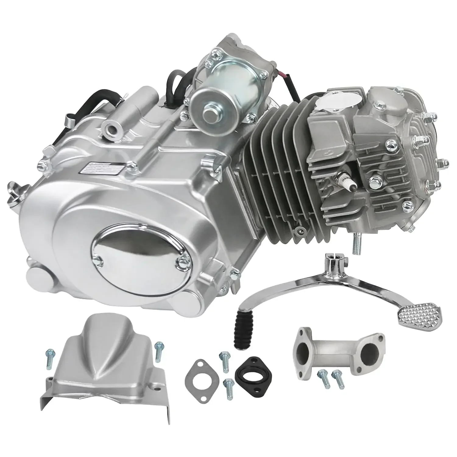 

140cc Racing 4-Stroke Engine Motor with Electric Start Semi-Auto 3 Forward with Reverse, Oil-Cooled OHC Head, Fits Go Kart ATV Q