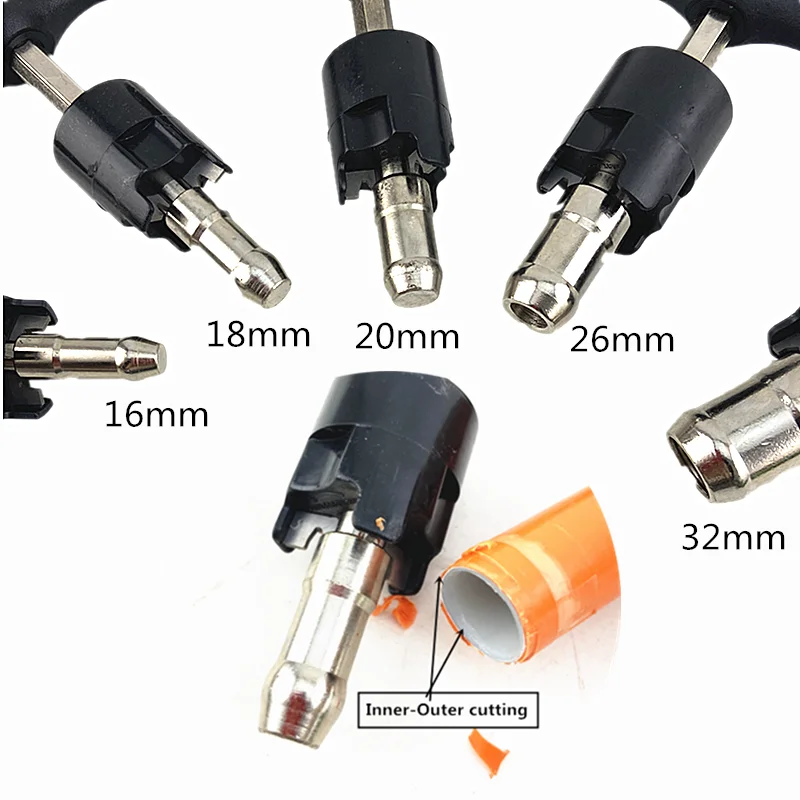 Internal and External Plastic Pipe Reamer, Plumbing Calibrator Tool, Whole Circle, Hole Chanfro Reparação Acessório, 16mm, 18mm, 20mm, 26mm, 32mm