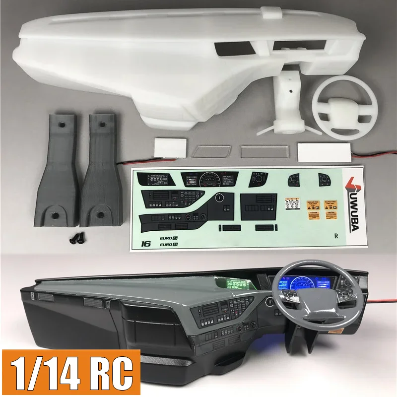 1:14th Scale RC Truck Cab Plastic Left/Right Peptide Interior for VOLVO Tamiya FH16 750 56360 Model Car DIY Parts