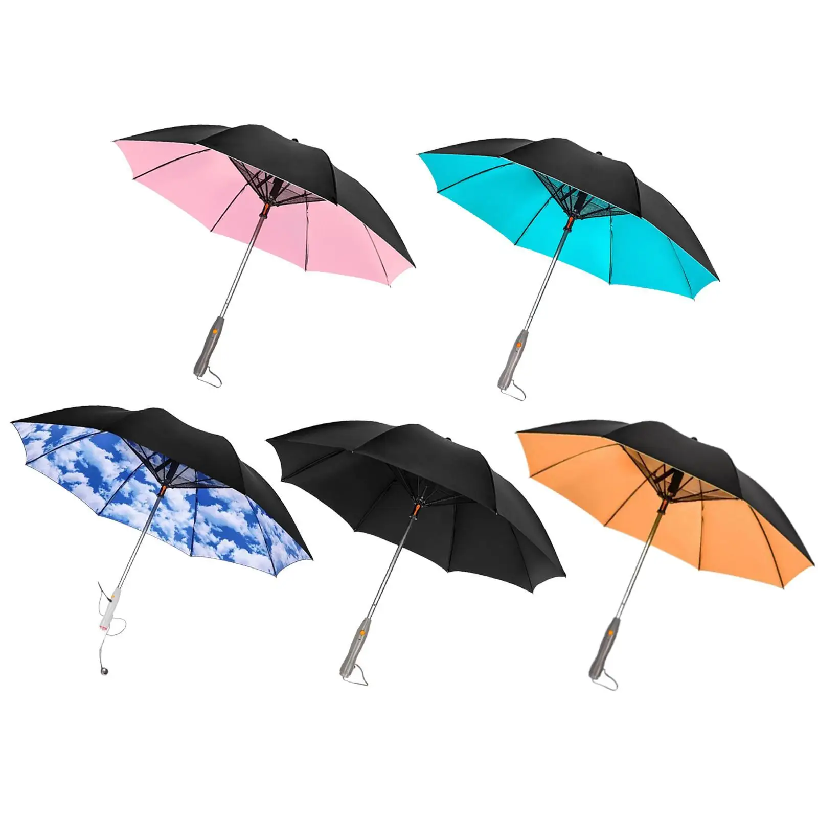 

Umbrella with Fan Sunproof Sun Umbrella for Outdoor Activities Hiking Patio