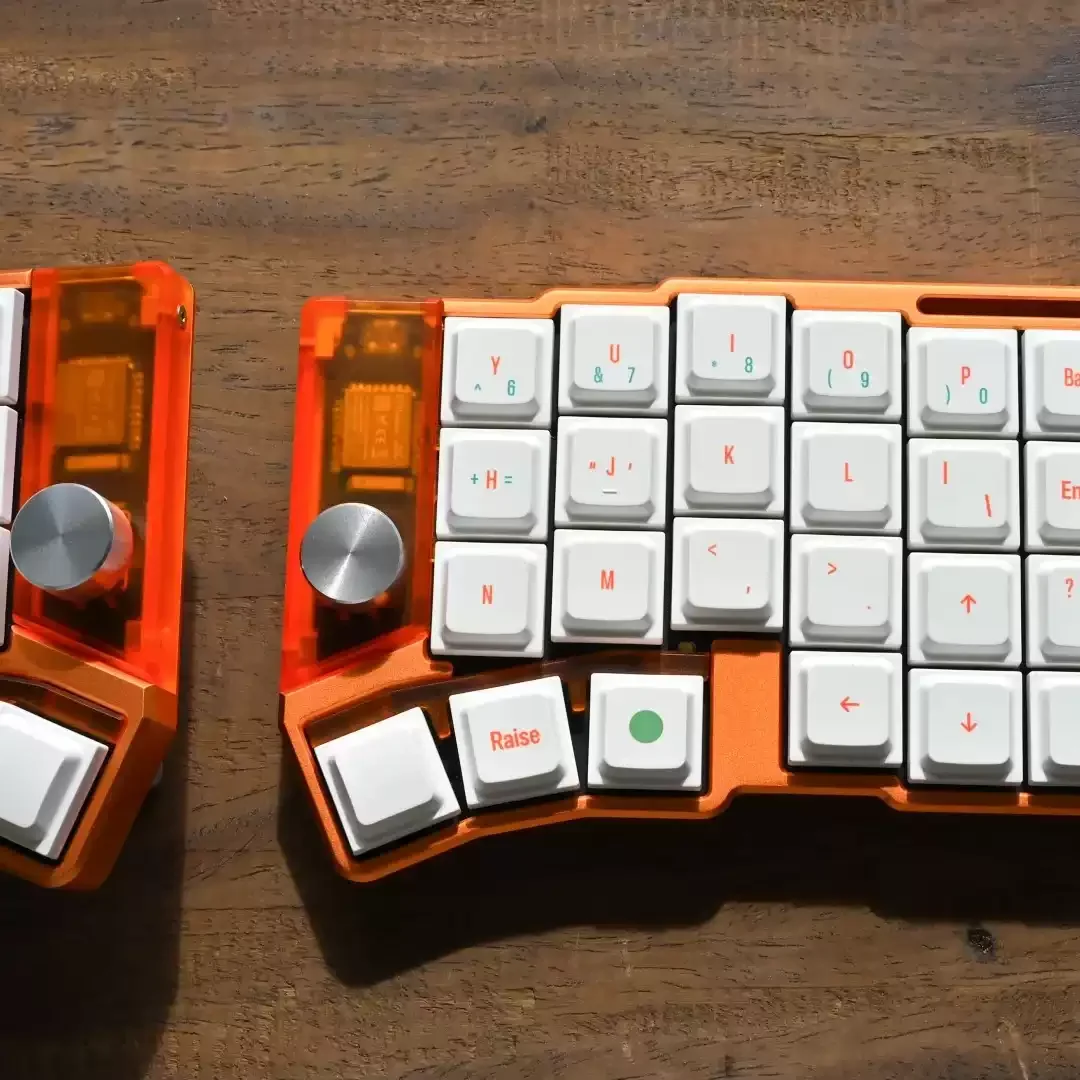 Jezail Funder Cornix Split Keyboard Low Profile Cnc Aluminum Case Dual Mode With Knob Wireless Mechanical Keyboard Support Vial