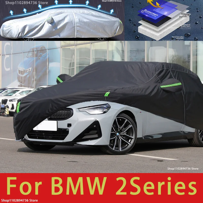 

For BMW 2Series fit Outdoor Protection Full Car Cover Snow Covers Sunshade Waterproof Dustproof Black Car Cover